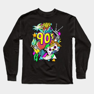 90's Shirt Vintage I Love the 90s 1990's Nostalgia Throwback Long Sleeve T-Shirt